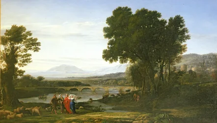 Landschap met Jakob en Laban en Labans dochters, 1654